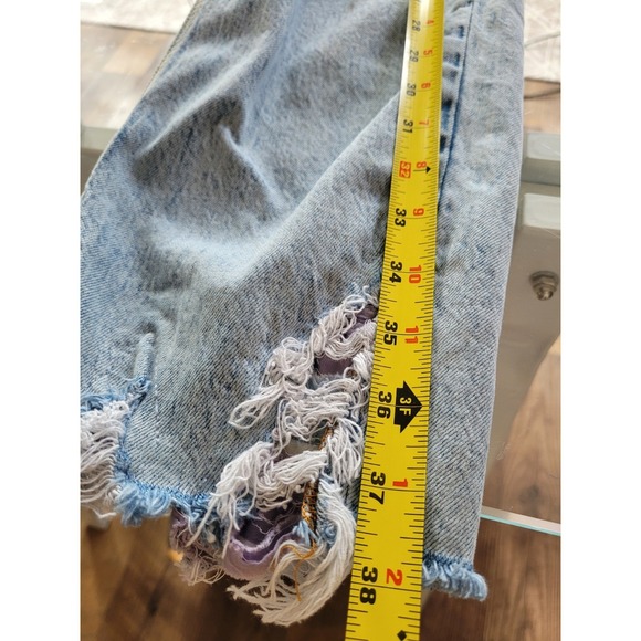 Anthropologie Pilcro The Vintage Straight Jeans, Ruffle Distressing, Sz 28 BOHO - Picture 10 of 10